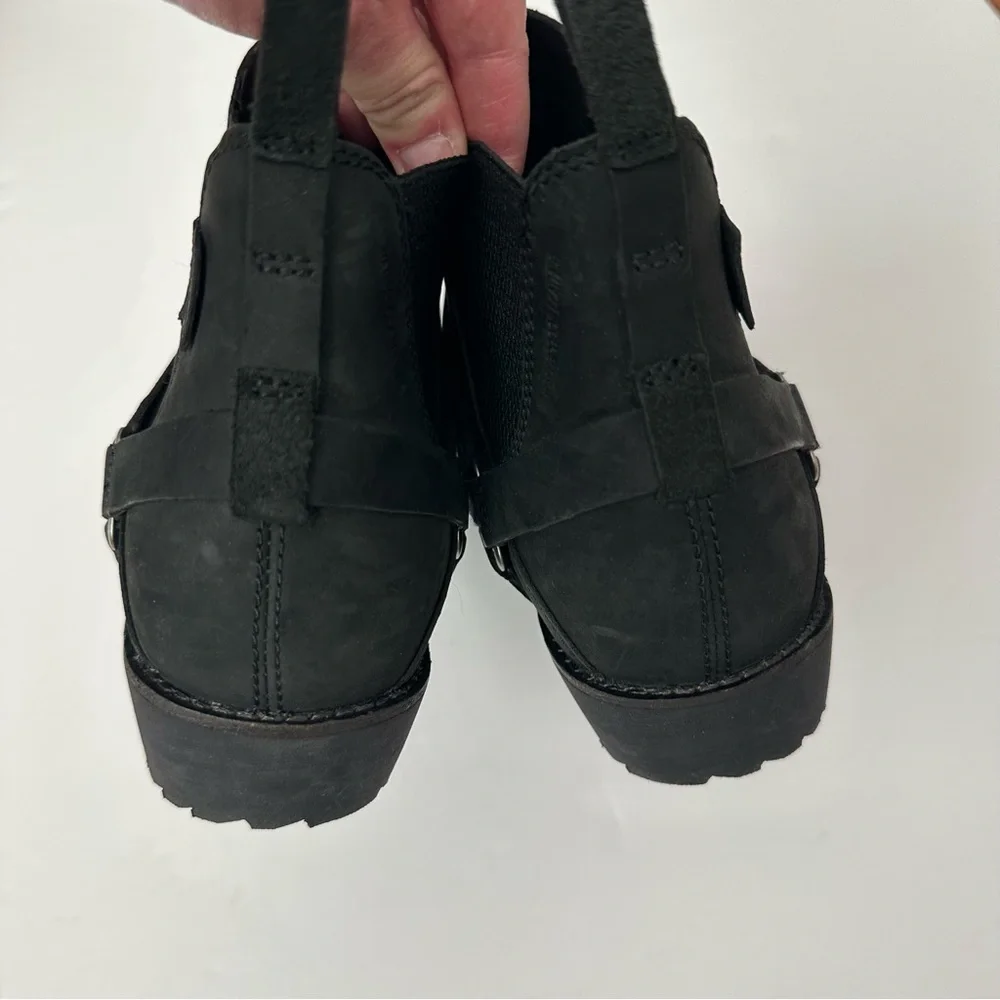 Teva De La Vina Dos Chelsea Ankle Boots Women 8 Black Leather Shoes - Picture 6 of 8